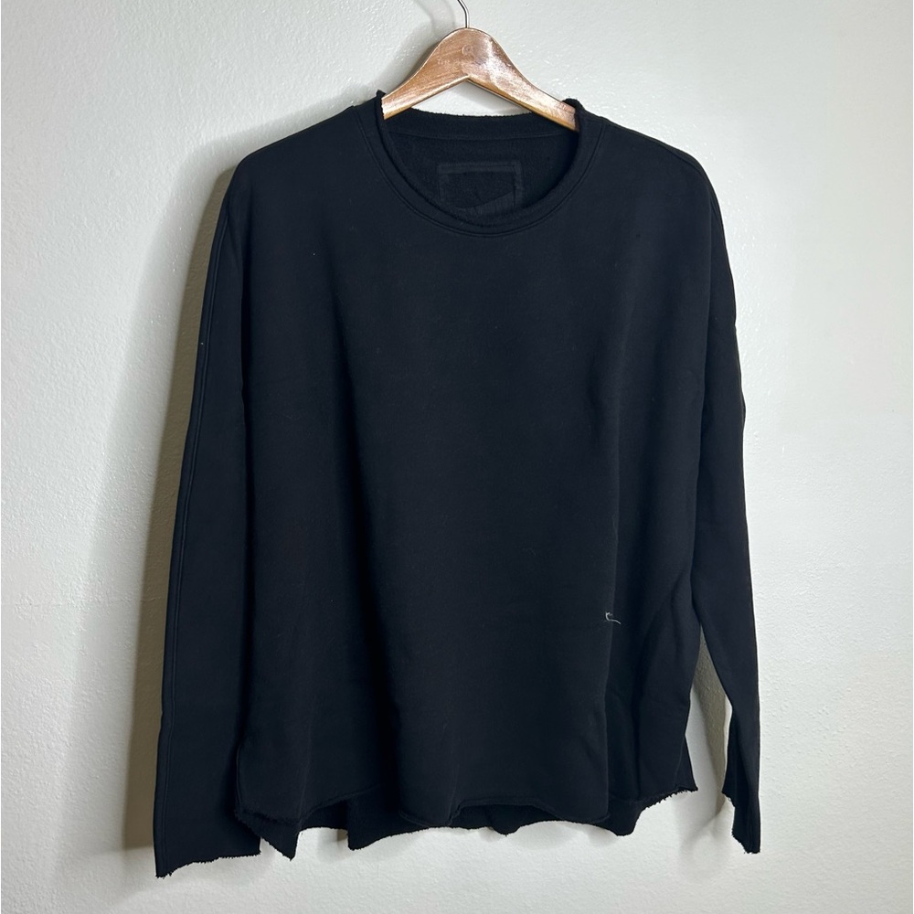 Frank & Eileen Anna Long Sleeve Capelet Triple Fleece Sweatshirt Black Size L